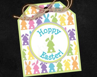 INSTANT DOWNLOAD - Printable - Tags - Hoppy Easter - pdf - jpg