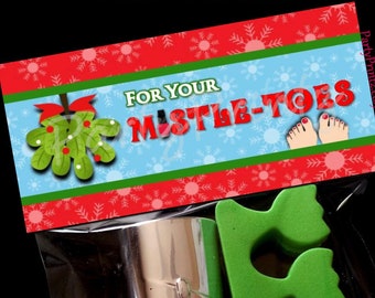 INSTANT DOWNLOAD - Mistletoes - Treat Bag Toppers - Christmas - Happy Holidays