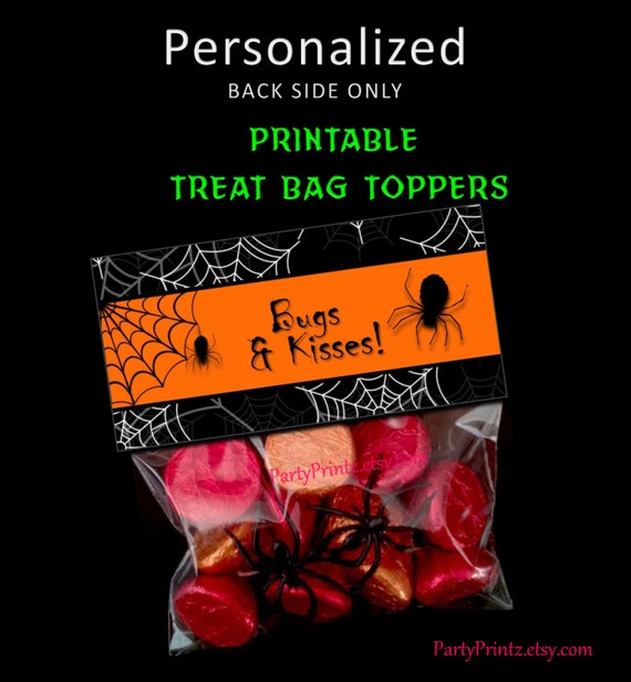Printable - Insects Kisses - Halloween Address Bag Toppers by means of graphic relating to Bugs and Kisses Printable titled Printable - Insects Kisses - Halloween Handle Bag Toppers by way of