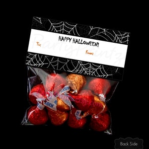 INSTANT DOWNLOAD Printable Bugs & Kisses Halloween Treat Bag Toppers pdf jpg image 2