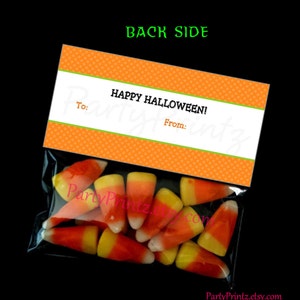 INSTANT DOWNLOAD Printable Pumpkin Teeth Halloween Treat Bag Toppers pdf jpg image 2