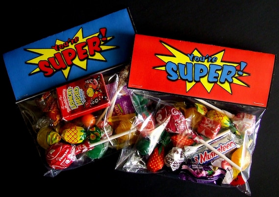 INSTANT DOWNLOAD -Printable Superhero Birthday Treat Bag Toppers Il_570xn