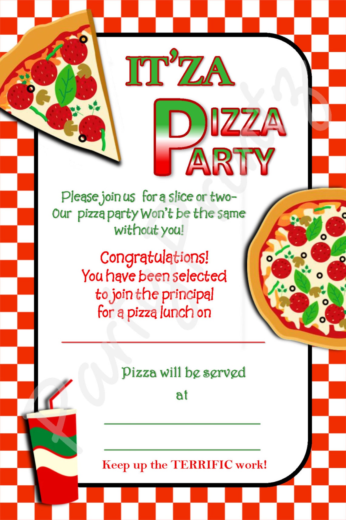 INSTANT DOWNLOAD Printable Pizza Party Food Cards Place Cards Favor