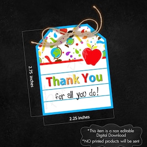 INSTANT DOWNLOAD Printable Tags Thank You Teacher pdf jpg image 2