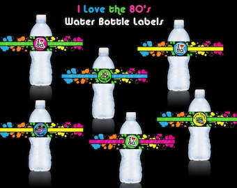 INSTANT DOWNLOAD - I love the Awesome 80's Water Bottle Labels - Juice or Drink Labels