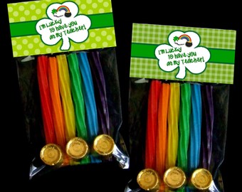 INSTANT DOWNLOAD - Printable St. Patrick's Treat Bag Toppers  - Lucky You're My Teacher