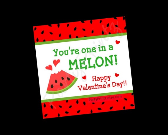 INSTANT DOWNLOAD Printable Tags You re One In A Melon Valentine s INSTANT DOWNLOAD Printable Tags You re One In A Melon Valentine s