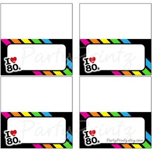 INSTANT DOWNLOAD Printable 80's Cupcake Toppers Tags image 7