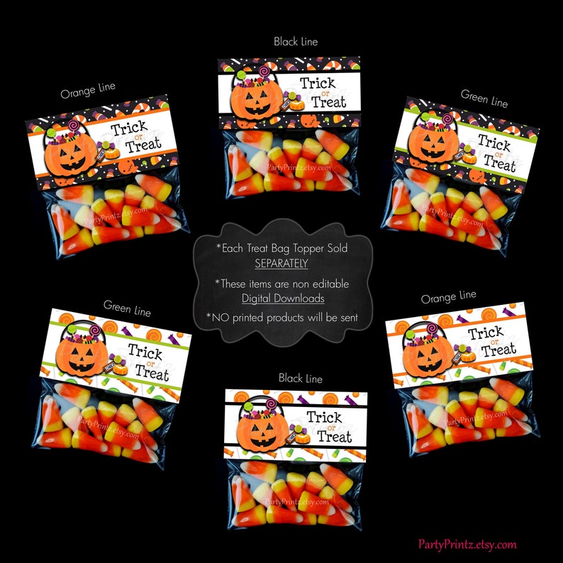 INSTANT DOWNLOAD Printable Bugs & Kisses Halloween Treat Bag Toppers pdf jpg image 5