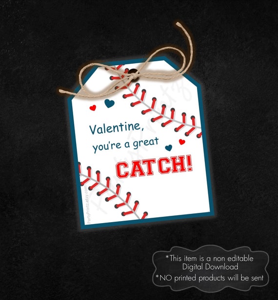 INSTANT DOWNLOAD Printable Tags Great Catch Baseball | Etsy