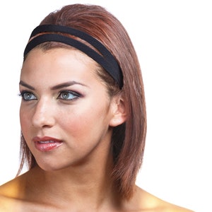 Double Headband, Hair Band For Women Black Grosgrain