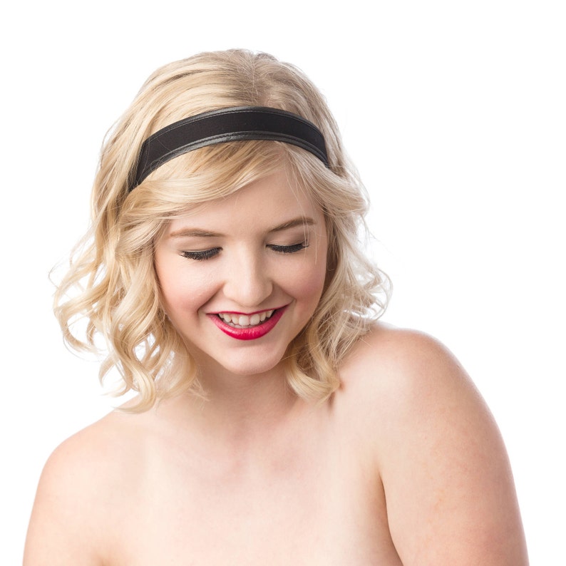 thin fabric headband, adult headbands for women BLACK AND GREY