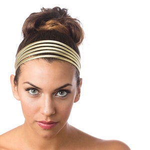 Wide Headband, Hair Bands For Women Metallic Gold