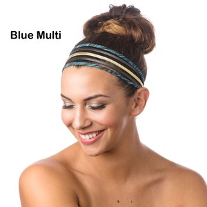 Cute Workout Headband For Women Blue Multi