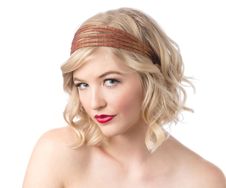 Cute Workout Headband For Women Red/Gold