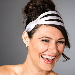 Wide Headband For Women White (Silk)