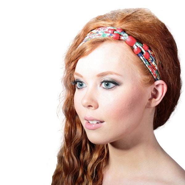 Womens Beaded Boho Hairband