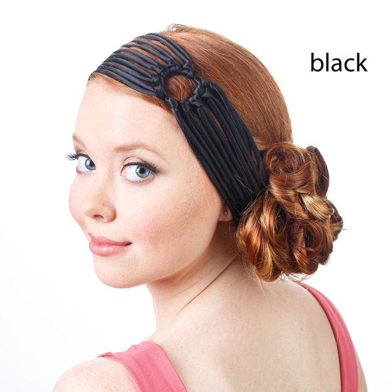 Navy Blue Sequin Embellished Turban Headpiece 1920s Flapper Cloche Hair Vtg 4771