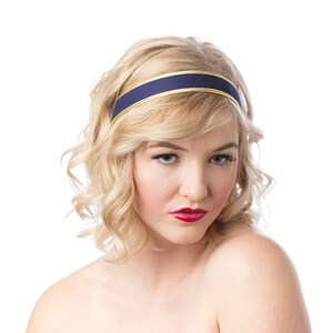 thin fabric headband, adult headbands for women NAVY AND GOLD