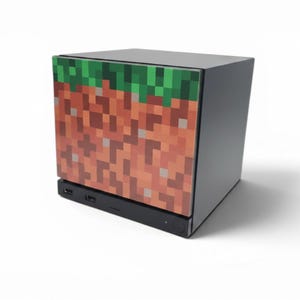 Façade de machine à vapeur Pixel Art | Bloc anti-poussière style rétro | Panneau avant magnétique imprimé UV