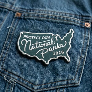 Protect Our National Parks Embroidered Patch, Iron-On Travel Patch, Hiking Camping Outdoor Lover Gift, USA Nature Badge