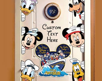 Imán personalizado de Mickey y sus amigos para cruceros familiares. Decoración personalizada de Disney Cruise Line 2026 para Wish, Dream y Fantasy. El regalo perfecto para el camarote.