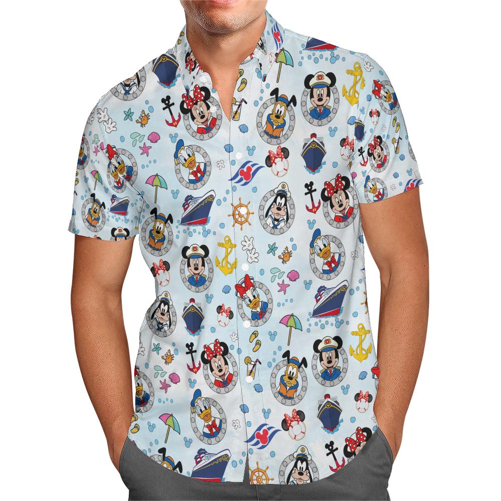 Discover Disney Mickey Cruise Hawaiian Shirt, Mickey & Co Button Up Shirt, Disney Cruise Vacation Outfit, Summer Gift for Men