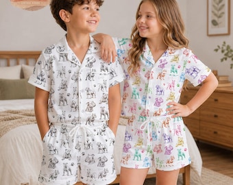 Conjunto de pijama para niños y mamás de Pitbull, camisa abotonada para amantes de los perros con temática tropical, pijama adorable para mamás de Pitbull, regalo de verano para mamás de perros, conjunto de descanso para cumpleaños.
