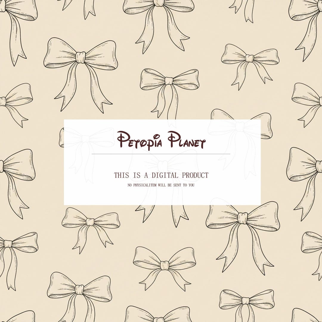 Hand Drawn Bow Seamless Pattern | Vintage Ribbon Line Art | Neutral ...