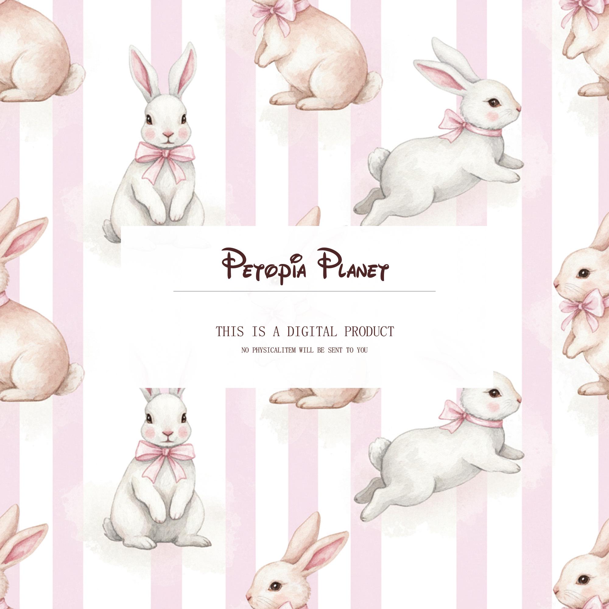 Pink Bunny Seamless Pattern | Watercolor Rabbit Background | Baby Girl ...