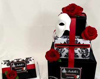 The Phantom of the Opera theme Card Box and matching Guest Book and Pen