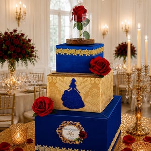 Beauty and the Beast Card Box for Sweet 16, Quinceanera, Wedding, or any Special Ocassion