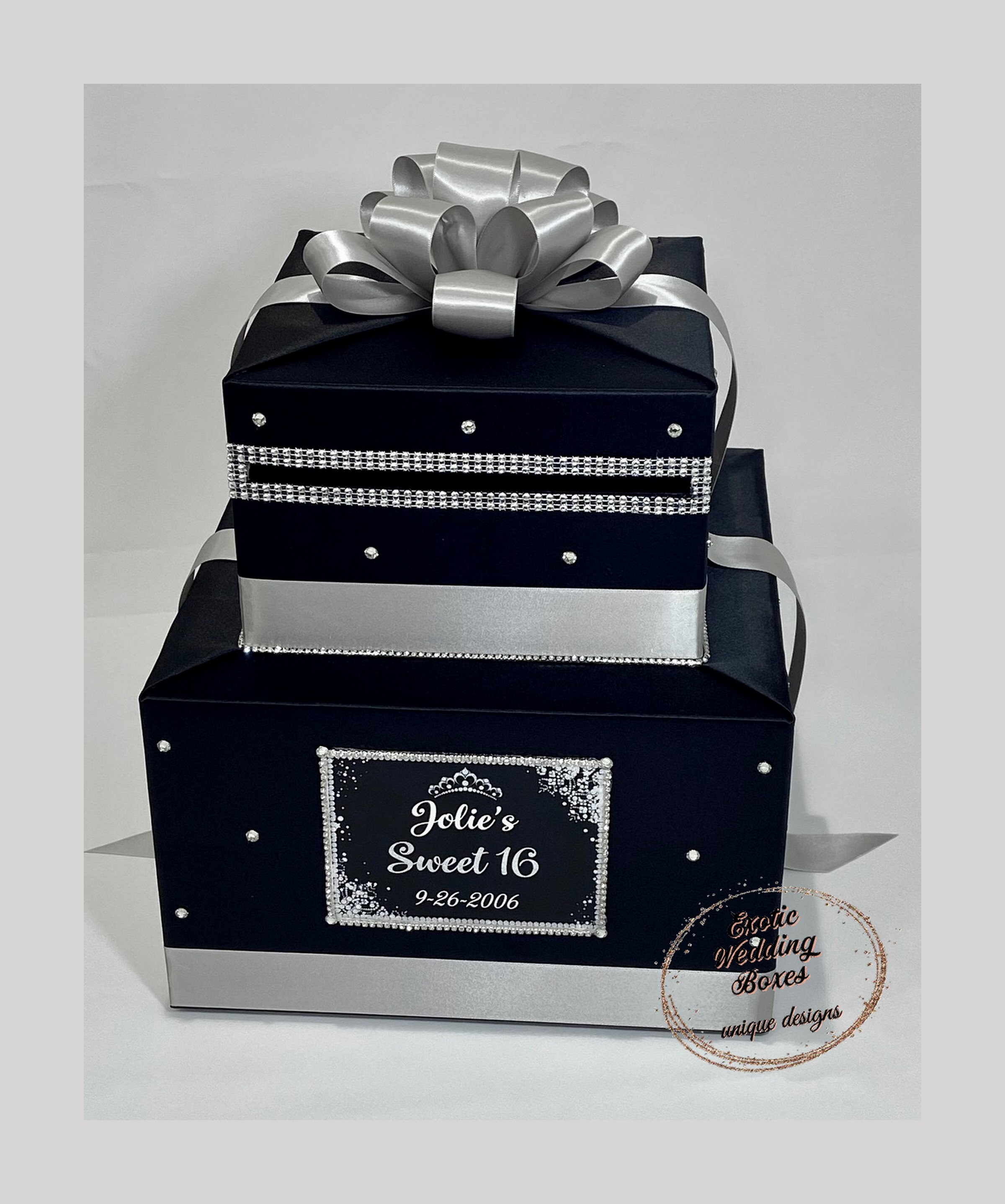 Silver Wedding Card Box Merry Expressions Silver Card Box With Gold