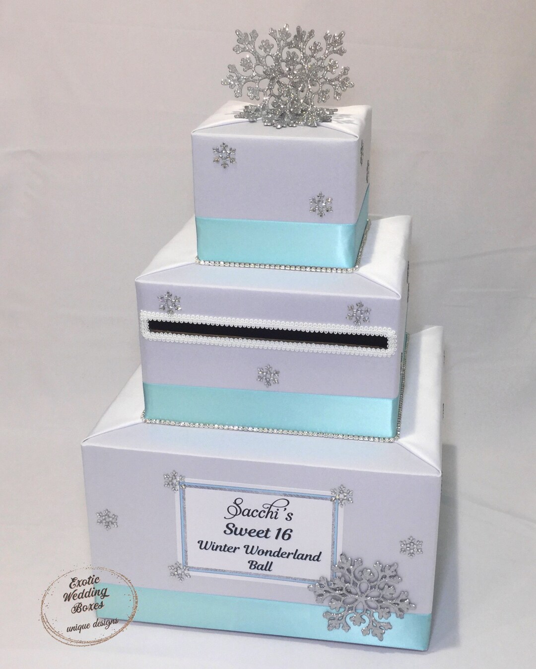 Winter Wonderland Themed Card Box Winter Wedding Sweet 16 Etsy
