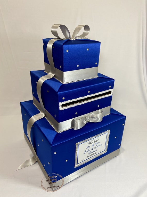 Wedding money boxes Navy blue wedding Money box for wedding Navy and