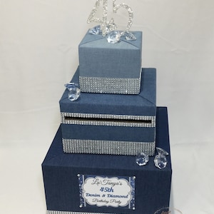 DENIM & DIAMONDS theme Card Box, Card Holder