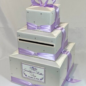 Ivory and Lavender Wedding Card Box With Rhinestones - Etsy