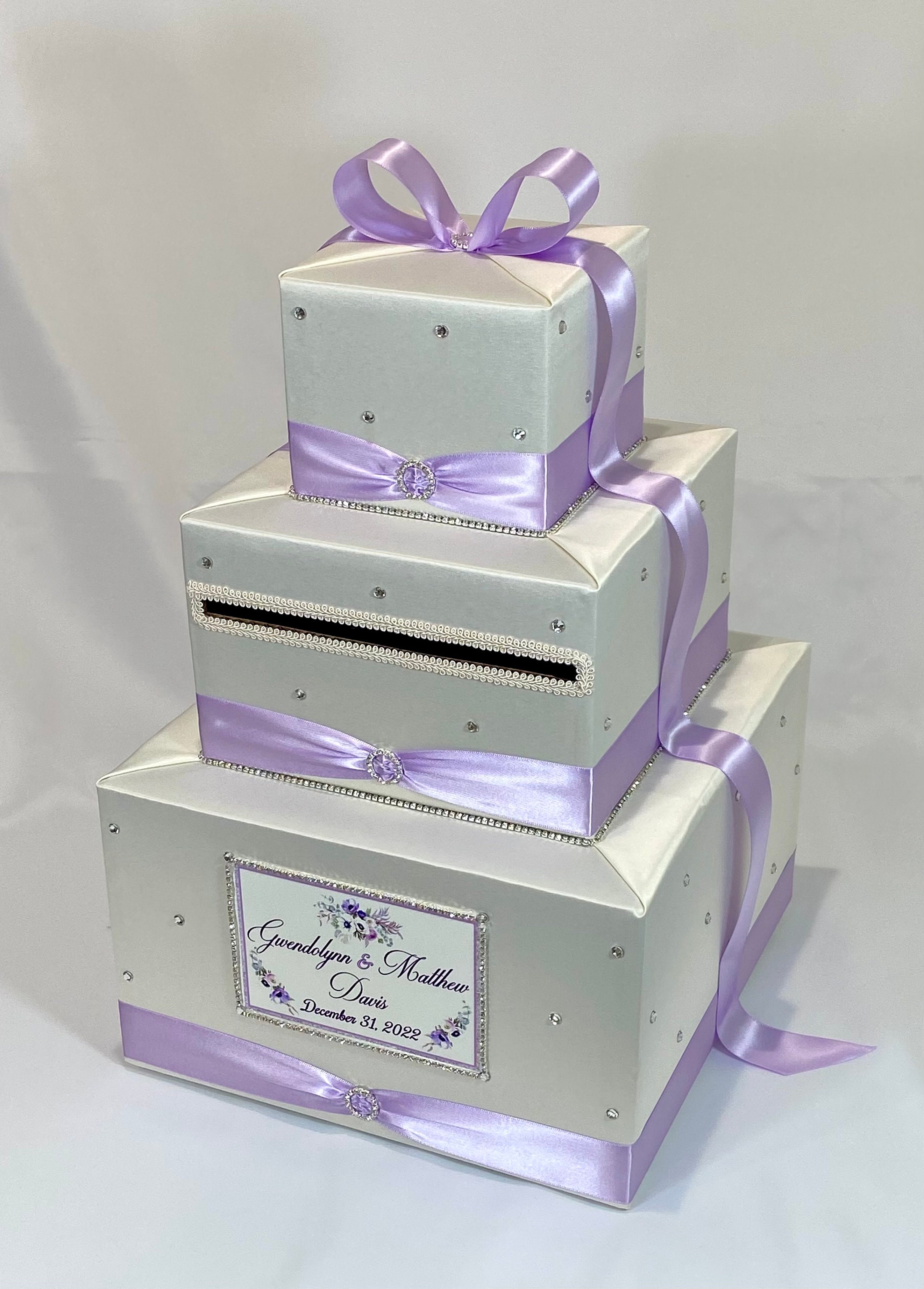 Ivory and Lavender Wedding Card Box With Rhinestones - Etsy