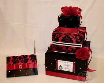 Elegant Romantic theme Wedding Card box/Guest Book and Pen set-any colors