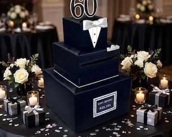 Tuxedo Birthday Card Box | Elegant Gift Card Holder, Men's Party Decor