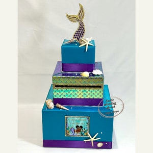 Mermaid themed Gift Card Box for Baby Showers, Birthdays