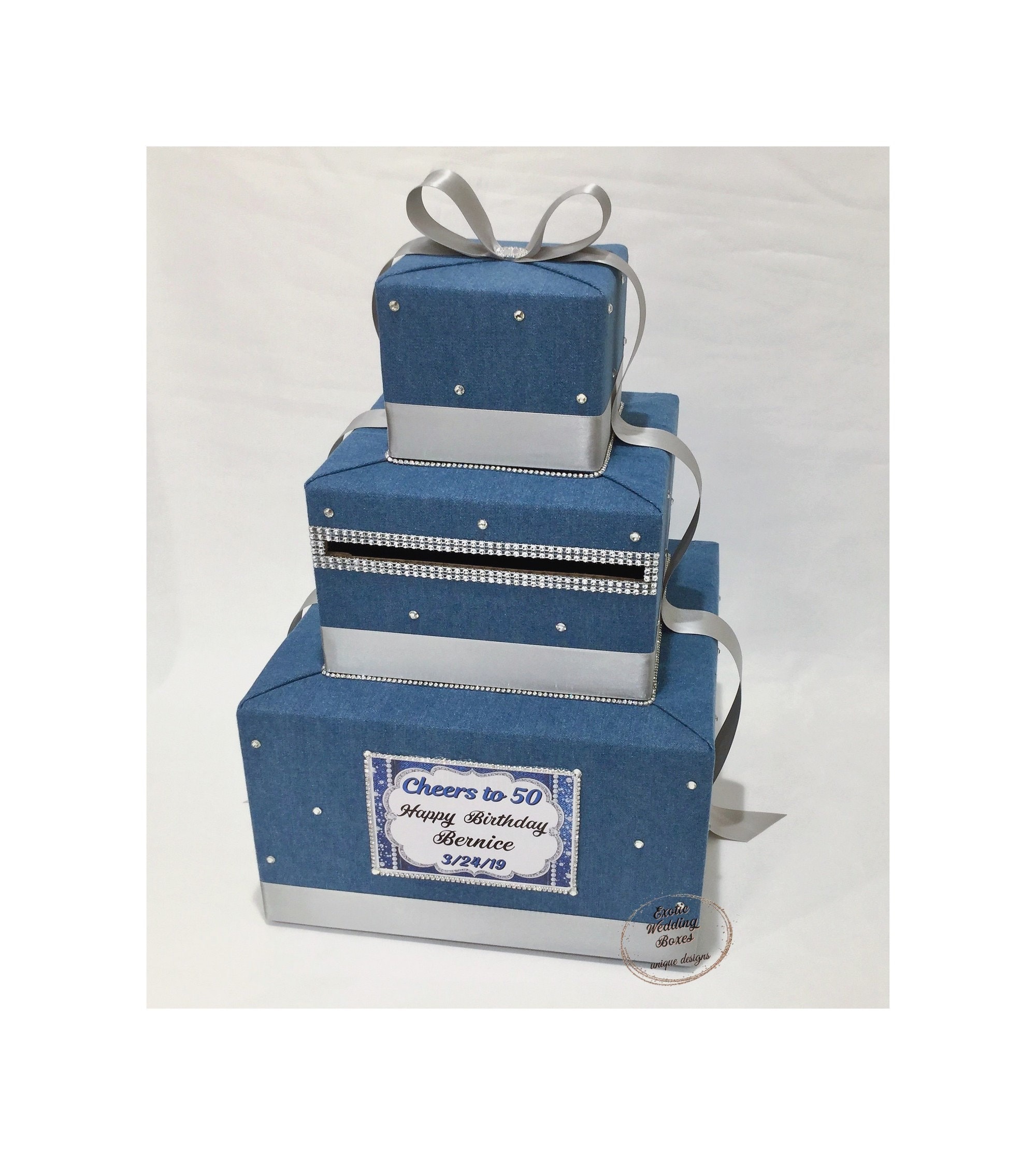 Denim Diamonds theme Card Box