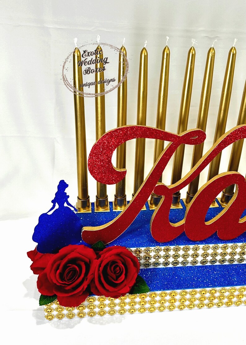 Beauty and the Beast Themed Candelabra for Quinceanera Sweet Etsy
