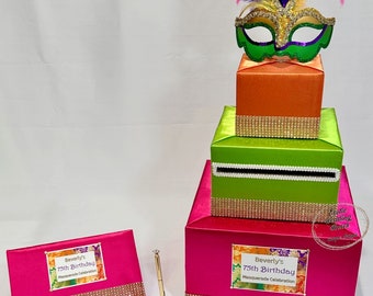 MASQUERADE themed Card Box and Guest Book for Any Special Occasion