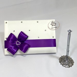 Ivory and Royal Purple Wedding Card Box and Matching Guest Book With ...