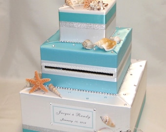 Beach- Ocean-Seashells theme Wedding Card Box-any colors