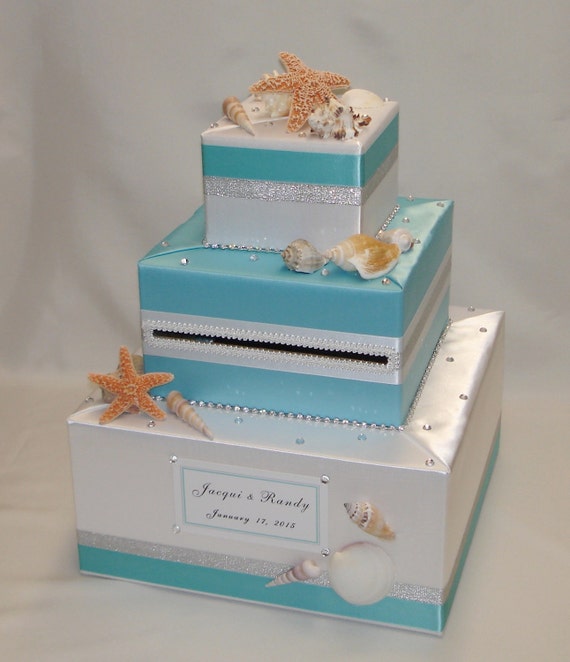 Beach Ocean Seashells Theme Wedding Card Box Any Colors Etsy