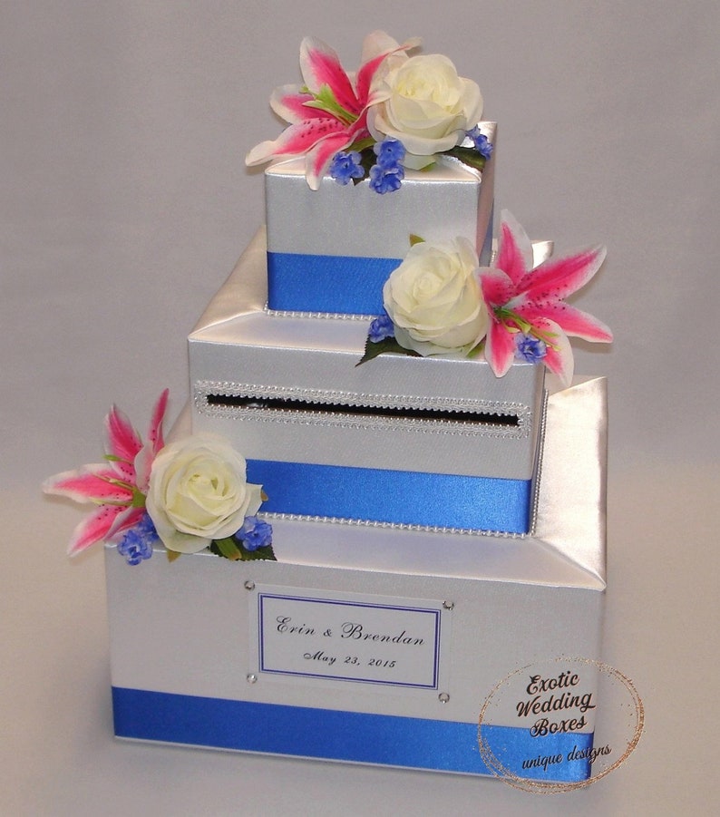 Elegant Custom Made Wedding Card Box silk Flowers Etsy
