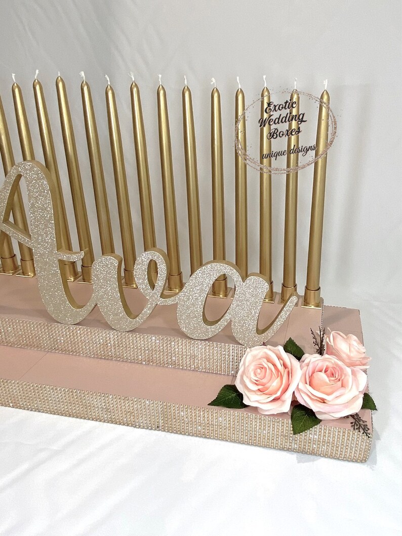 Gold and Blush Pink Candelabra for Sweet 16 Quinceanera Bat Etsy