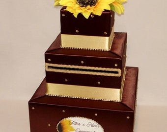 Fall theme Card Box with Sunflowers